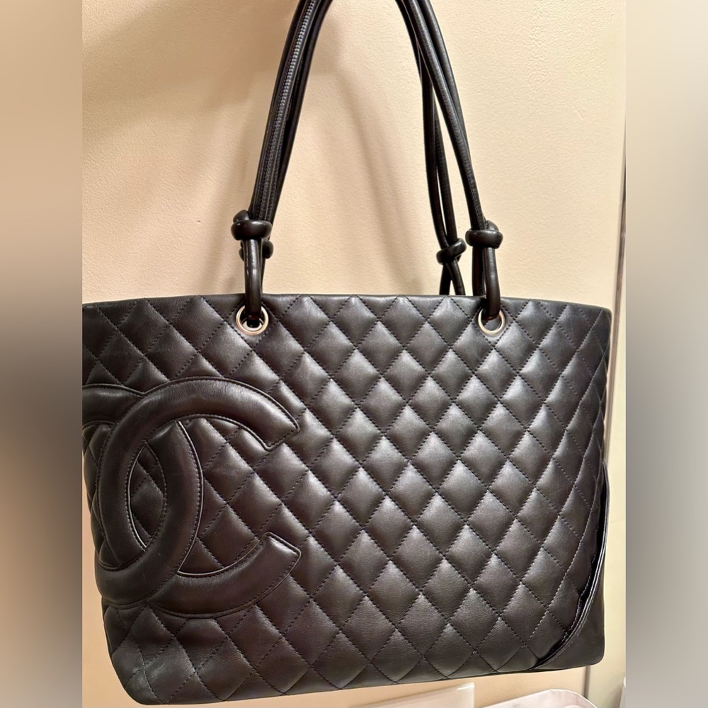 CHANEL CC Caviar Shopper Quilted Tote